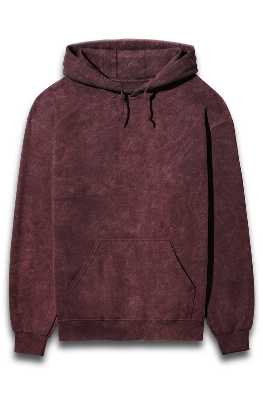 Unisex Acid Wash Hooded Sweatshirt - Solid Colors