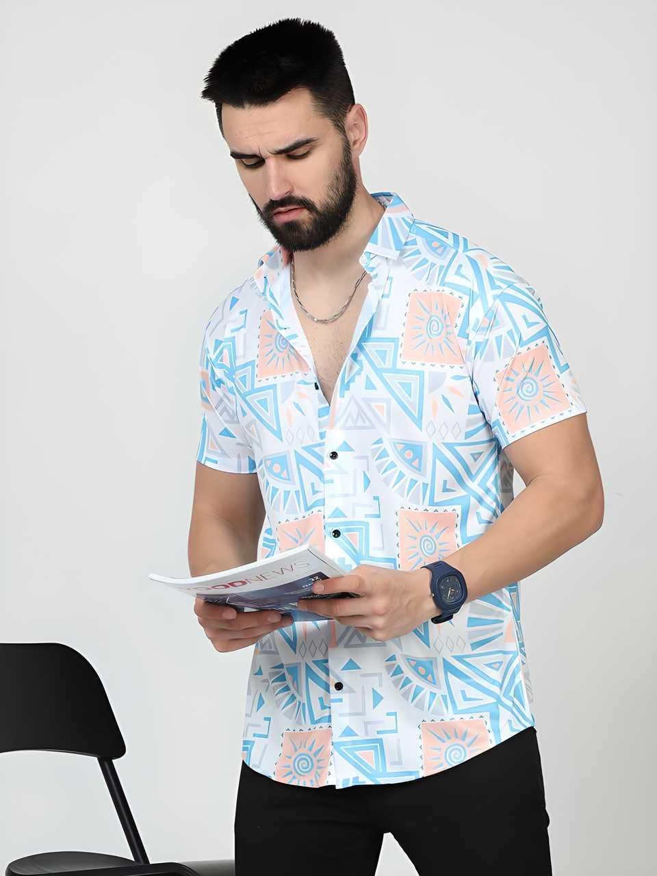 Men's Printed Rayon Half Sleeves Shirt