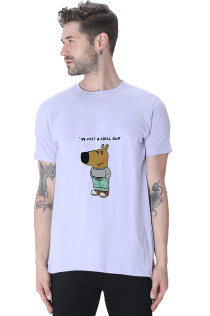 Unisex Round Neck Half Sleeve T-Shirt - "I Am Just a Chill Guy" Meme Print