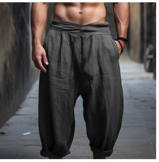 European Size Retro Loose Breathable Men's Casual Pants